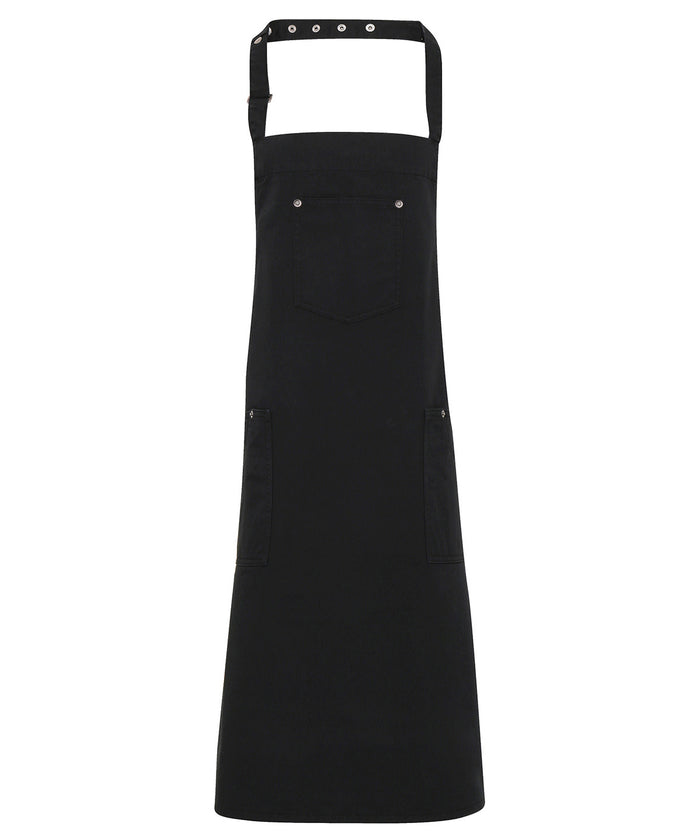 Premier Chino Cotton Bib Apron - Black