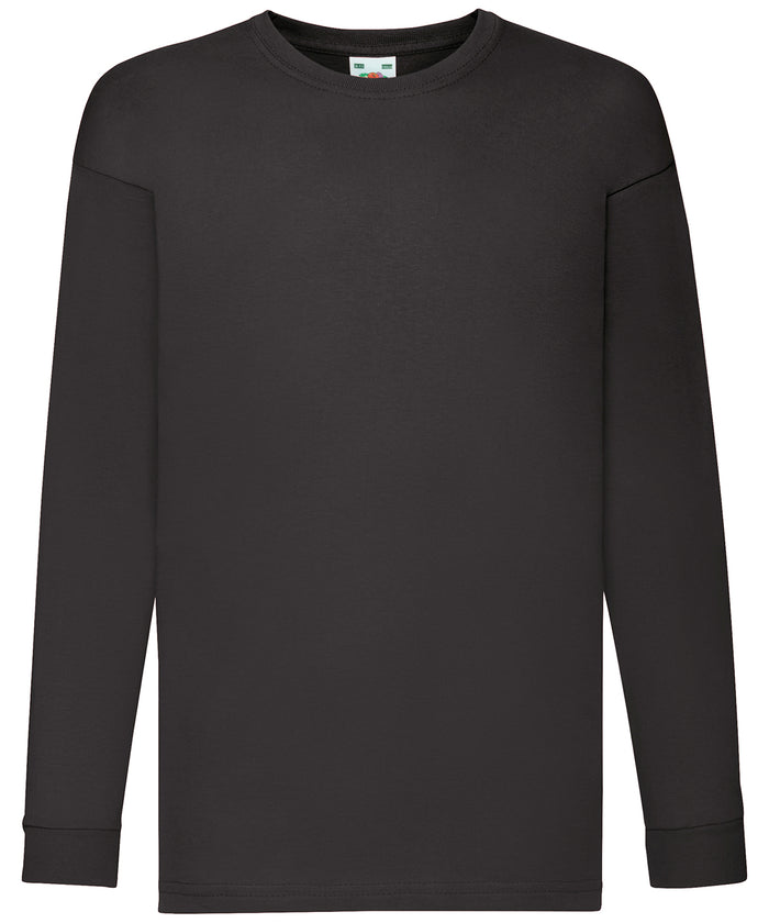 Fruit of the Loom Kids Long Sleeve Valueweight T - Black