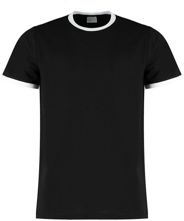 Kustom Kit Fashion Fit Ringer Tee - Black/White