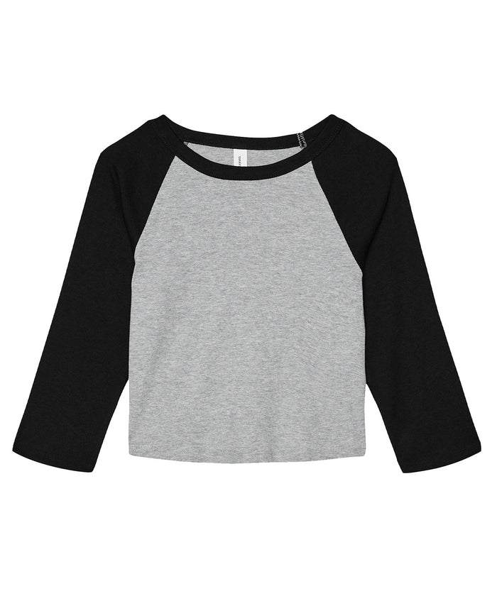 Bella Canvas Women’s Micro Rib 3/4 Raglan Baby T-shirt - Athletic Heather/Black