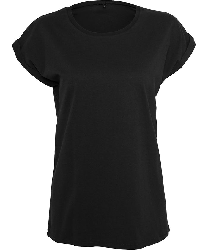 Newmorningstudios Women’s Regular Extended Shoulder Tee - Black