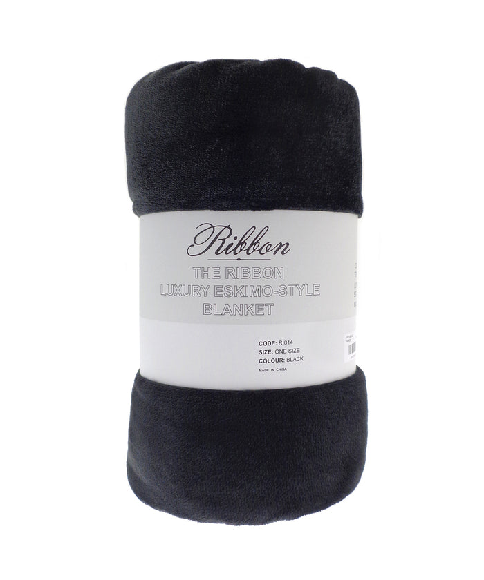 Ribbon Eskimo-style Blanket - Black