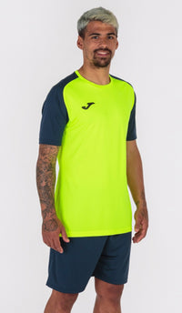 Joma T-shirt Academy IV (Adult) - Fluorescent Yellow Navy Blue