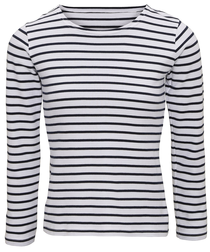 Asquith & Fox Women's Marinière Coastal Long Sleeve Tee - White/Navy