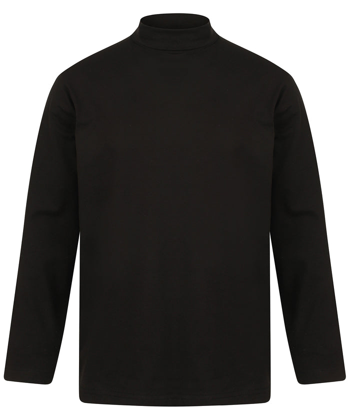 Henbury Long Sleeve Roll Neck Top - Black