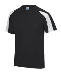 AWDis Kids Contrast Cool T - Jet Black/Arctic White