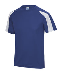 AWDis Kids Contrast Cool T - Royal Blue/Arctic White