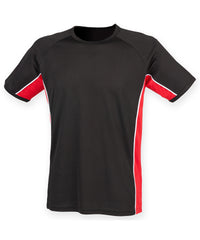 Finden & Hales Performance Panel T-shirt - Black/Red/White