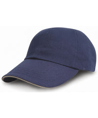 Resultheadwear Heavy Cotton Drill Pro-style with Sandwich Peak - Navy/Putty