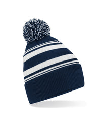 Beechfield Striped Fan Beanie - French Navy/White