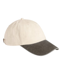 Beechfield Contrast Peak Low-profile Vintage Cap - Natural/Vintage Brown