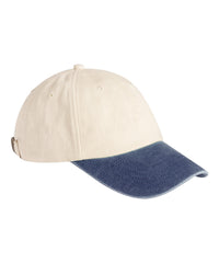 Beechfield Contrast Peak Low-profile Vintage Cap - Natural/Vintage Denim