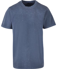 Build Your Brand Acid Washed Round Neck Tee - Vintage Blue