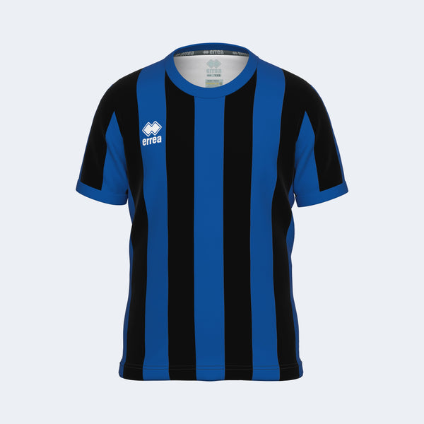 Errea Shirt Strip Short Sleeve (Junior) - Black Blue