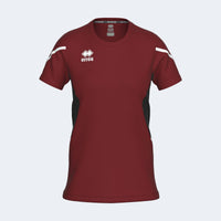 Errea Shirt Corinne Short Sleeve - Maroon Black White