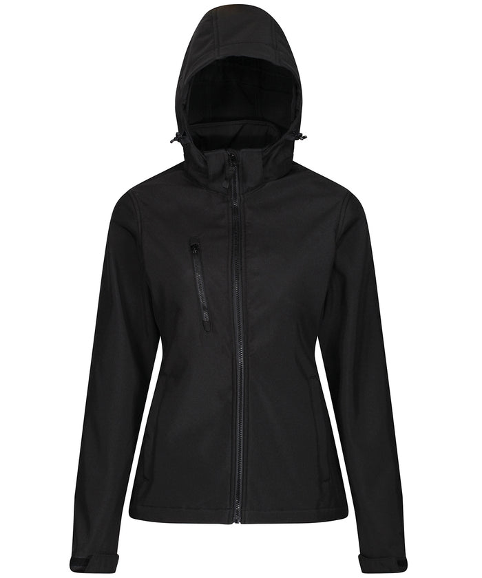 Regatta Women's Venturer 3-layer Hooded Softshell Jacket - Black
