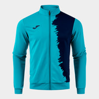 Joma City III Full Zip Sweatshirt (Junior) - Fluorescent Turquoise Dark Navy
