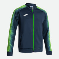 Joma Elite XI Full Zip Sweatshirt (Junior) - Fluorescent Green Navy Blue