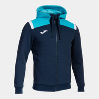Joma Toledo Zip-up Hoodie (Junior) - Fluorescent Turquoise Navy Blue
