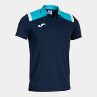 Joma Toledo Short Sleeve Polo (Adult) - Fluorescent Turquoise Navy Blue