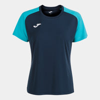 Joma T-shirt Academy IV (Adult) - Fluorescent Turquoise Navy Blue