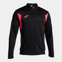 Joma Winner III Full Zip Sweatshirt (Adult) - Black Fluorescent Coral