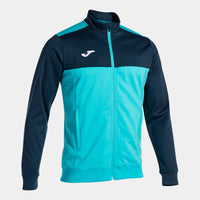 Joma Winner Full Zip Sweatshirt (Junior) - Fluorescent Turquoise Navy Blue