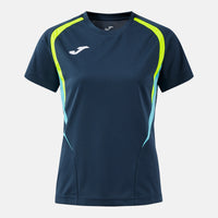 Joma Championship Short Sleeve T-shirt (Junior) - Fluorescent Yellow Dark Navy