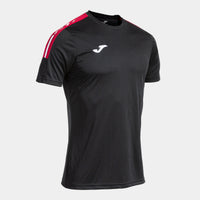 Joma Eco Essential Short Sleeve T-shirt (Adult) - Black Red
