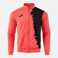 Joma City III Full Zip Sweatshirt (Adult) - Fluorescent Coral Black