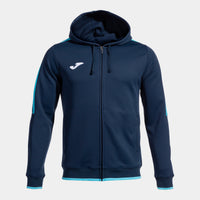 Joma Olimpiada Zip-up Hoodie (Junior) - Fluorescent Turquoise Navy Blue