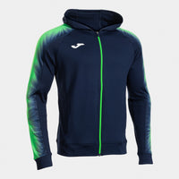 Joma Elite XI Zip-up Hoodie (Junior) - Fluorescent Green Navy Blue