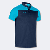 Joma Combi Polo Shirt (Junior) - Fluorescent Turquoise Navy Blue