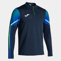 Joma Elite XI Sweatshirt (Adult) - Fluorescent Green Navy Blue